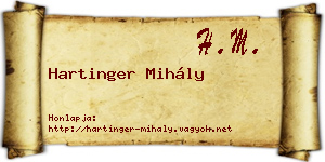 Hartinger Mihály névjegykártya