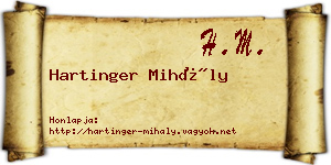 Hartinger Mihály névjegykártya
